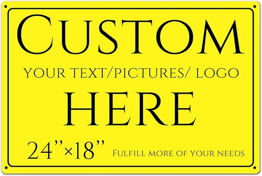 Custom Signs Outdoor Metal, personalized metal sign，Reflective，night visibility，Aluminum Weatherproof Metal Sign Multiple Sizes, Customize for Office, Business, Workplace, office, Home, Delivery Signs(24*18 Inch)