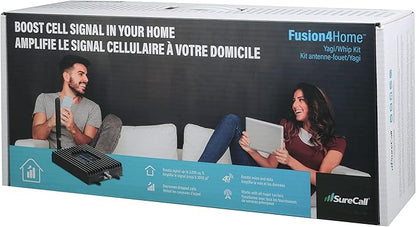 SureCall Fusion4Home Cell Phone Signal Booster up to 3000 sq ft, Boosts 5G/4G LTE, Yagi Outdoor Antenna, Home & Office Multi-User All Carrier, Verizon AT&T Sprint T-Mobile, FCC Approved, USA Company