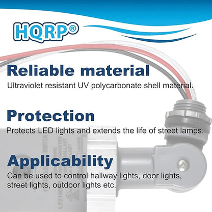 HQRP Photocell Thermal Type Light Sensor Stem and Swivel Mount Dusk to Dawn Hardwired Switch Photoelectric Control for Barn Lights Outdoor, Back Yard Lightening, Outdoor Lighting, etc.