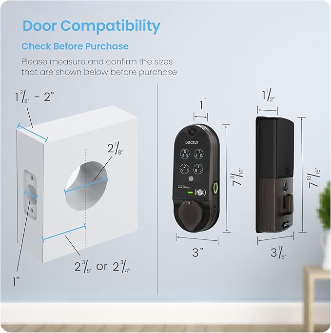 Lockly Vision Smart Lock, HD Video Doorbell Smart Locks for Front Door, Fingerprint Door Lock, Touchscreen Keypad, App Control, No Monthly Fee, Auto Lock - Venetian Bronze