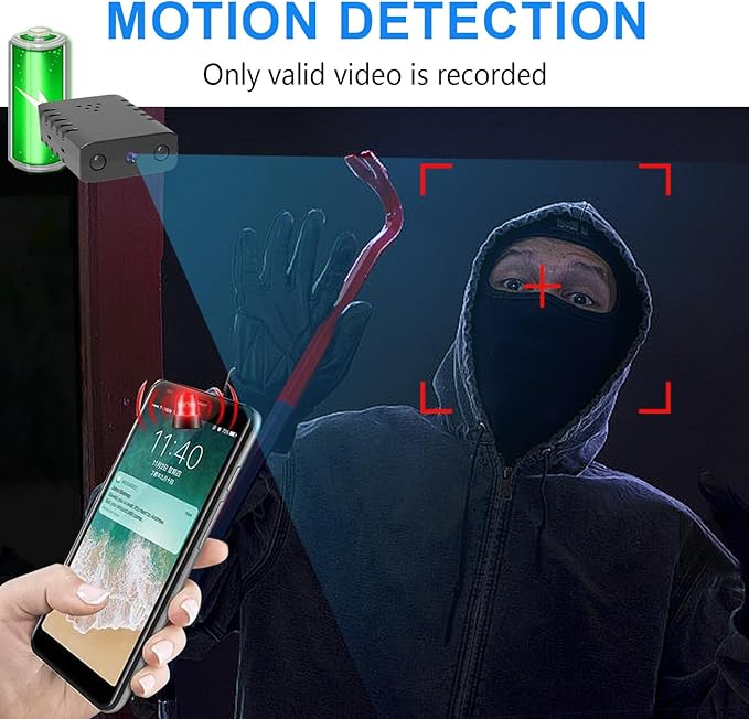 【Free 64G】 Smallest Wireless WiFi Battery Camera,Concealed Coin Size,Spy Camera,HD4K Portable Video Recording Live Feed,Pet Camera for Baby Monitor,Night Vision,Motion Detection, Cloud Storage