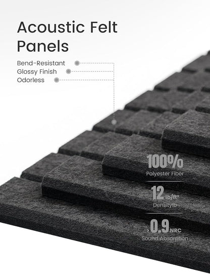 Large Felt Bulletin Board 48" x 36" Cork Board Alternative-12 Pack with 70 Safe Removable Adhesive Tabs, Cork Boards for Walls Cork Board for Home Office Classroom Pin Board (Charcoal Gray)