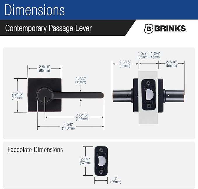 BRINKS Security Door Locks, High-Security Keyless Entry, Smart Electronic Door Lock with Deadbolt, Up to 50 Codes, Automatic Locking (Deadbolt & Passage Lever, Tuscan Bronze)