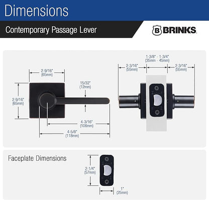 BRINKS Security Door Locks, High-Security Keyless Entry, Smart Electronic Door Lock with Deadbolt, Up to 50 Codes, Automatic Locking (Deadbolt & Passage Lever, Tuscan Bronze)