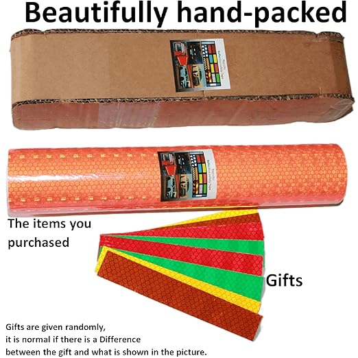 Orange Reflective Tape Outdoor Waterproof 12 inch, High Visibility Warning Industrial Marking Tape, Safety Stickers (11 feet)