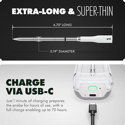 CHEF iQ Sense | Smart Wireless Meat Thermometer | Ultra-Thin Probe | WiFi Unlimited Range | 1000°F Heat Safe | 5 Sensors | BBQ, Grill, Oven, Smoker, Air Fryer | Gen3