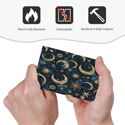 Light Switch Cover Plate Modern Abstract Sky Blue Gold Moon Sun Star 1 Gang No Device Blank Electrical Wall Plates Faceplate Decorative Switch Plate for Bedroom Kids room Decor