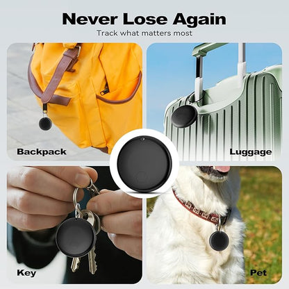 Smart Air Tag Tracker for Android, Google Android Tag Tracker Work with Google Find My Device (Find Hub), Key Finder/Luggage Tracker/Item Locator, 1 Pack Black