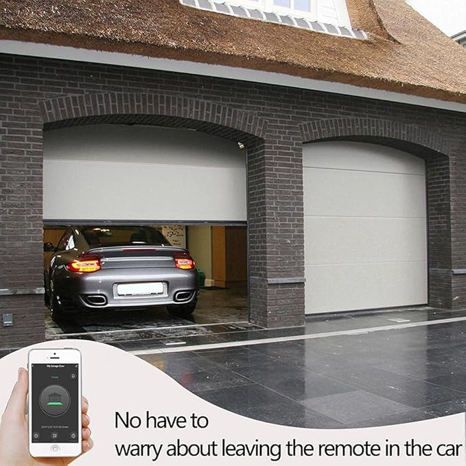 Smart Wi-Fi Garage Door Opener Remote,APP Control, Compatible with Alexa, Google Assistant, Siri, No Hub Required