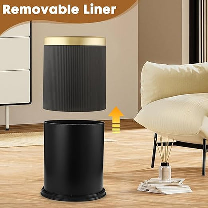 Smart Bathroom Trash Can Garbage Can with Lid, 2.8 Gallon Motion Sensor Trash Bin for Bathroom, Kitchen, Small Mini Trash Cans Black Automatic Diaper Trash Can-Dark Gray