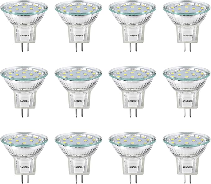 3W MR11 LED Landscape Light Bulbs, Low Voltage 12V 20W Halogen Replacement for Outdoor Landscape Spotlight and Track Light, GU4 Bi-Pin Base, Daylight White 4000K, Non-Dimmable, (Pack of 12)