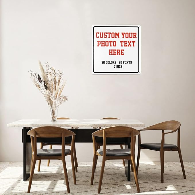 Custom Signs Outdoor Metal Sign - 8 x 8 Personalized for Business, Workplace, Office, Home, Delivery Signs, Road Garden Hazard Intersection Parking Decorative