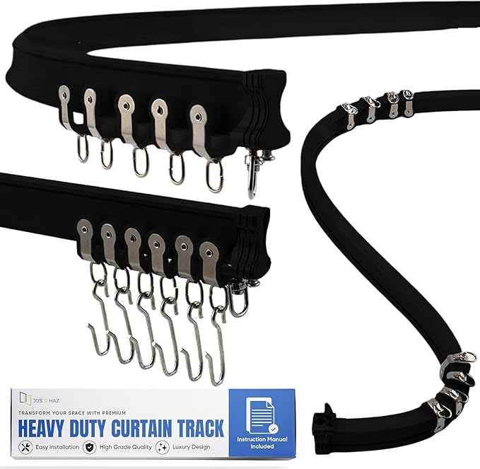 Aluminum Flexible Ceiling Curtain Track – 3ft-6.6ft / 2m Bendable Wall/Ceiling Mount Rail, Smooth Glide System for Bay Windows, RVs, Room Dividers, Showers – Easy Install & Custom Fit
