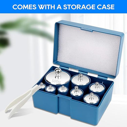UCEC Calibration Weight Set 1000g for Digital Scale with Case and Tweezers, Gram Scale-M2 Class 10g 20g 20g 50g 100g 100g 200g 500g