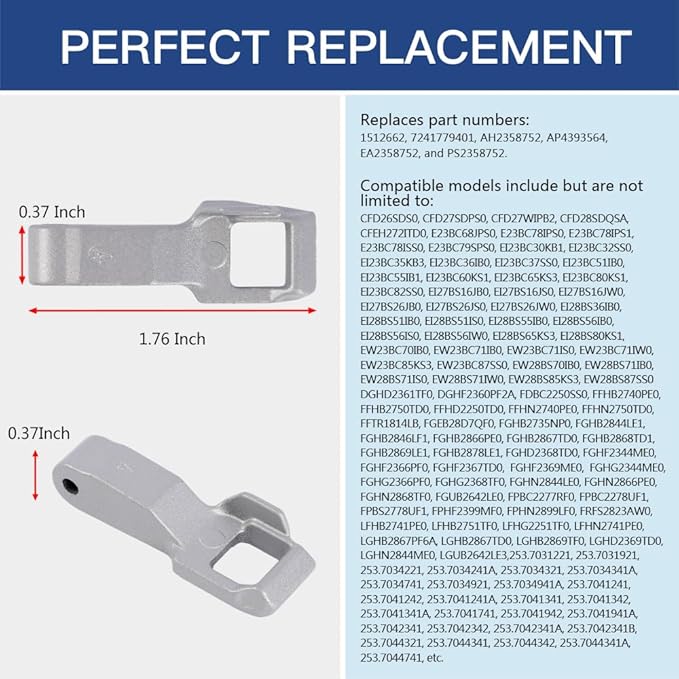 MFG63099101 Washer Door Lock Strik for LG/Kenmore Washing Machine, Door Latch Hook Locker Replacement Part