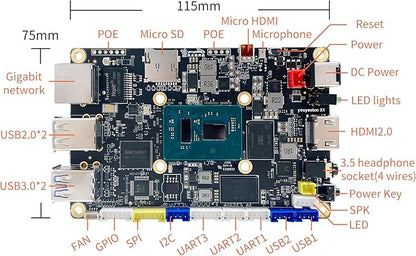 WayPonDEV youyeetoo X1 X86 Single Board Computer - A 64bit Windows 10/11/Linux Mini PC with Celeron N5105 CPU, Support Optional WiFi&BT NFC, PCIE 3.0 M.2 2280 NVMe or SATA SSD (8GB RAM+128GB Storage)