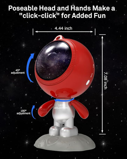 AIRIVO Astronaut Galaxy Projector, Star Projector for Bedroom, Robot Galaxy Projector Night Light for Kids, Bluetooth Speaker Ceiling Projector, Room Decor Gifts for Adults, Teens, Christmas
