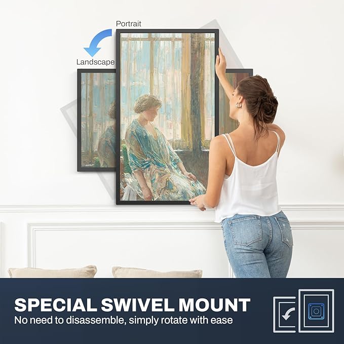 32 Inch FHD Extra Large Digital Picture Frame Touchscreen, 64GB FHD IPS WiFi Digital Photo Frame Remote, Share Photo/Video via Apps, Email, Auto-Rotate, Black