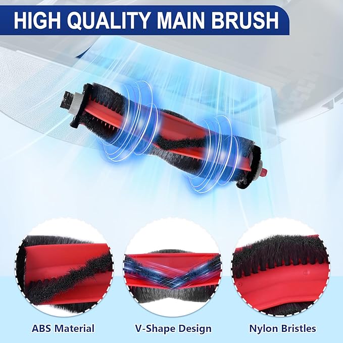 34 Pack Q7 M5+ Replacement Accessories Compatible with Roborock Q7 M5 / Q7 M5+ / Q7 L5 / Q7 L5+ Robot Vacuum, 2 Mainbrushes, 6 Scent Tablets, 6 HEPA Filters, 6 Dust Bags, 6 Mop Pads, 6 Side Brushes