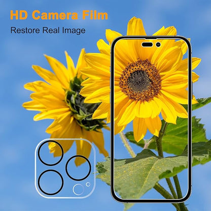 PEHAEL 2+2Pack for iPhone 14 Pro Max Privacy Screen Protector with Camera Lens Protector Full Coverage Anti-Spy Tempered Glass Film 9H Hardness Easy Installation Bubble Free [6.7 inch]