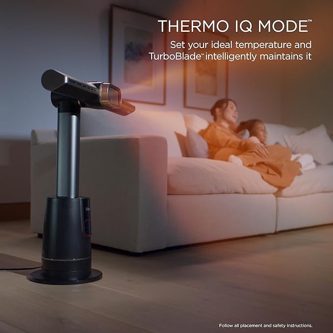Shark TurboBlade Cool + Heat – 2-in-1 Bladeless Tower Fan & Space Heater for Customizable Year-Round Indoor Use, Bedroom, Living Room, & Office | Powerful Cooling + Rapid Room Heating, Charcoal, TH202