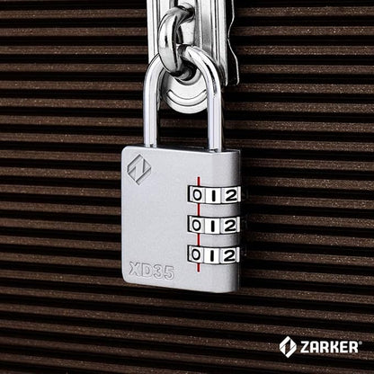 XD35 Combination Lock, 3-Digit Padlock for School Gym Sports LockerLock, Fence, Toolbox, Case, Hasp Storage (1-Pack, Gray)