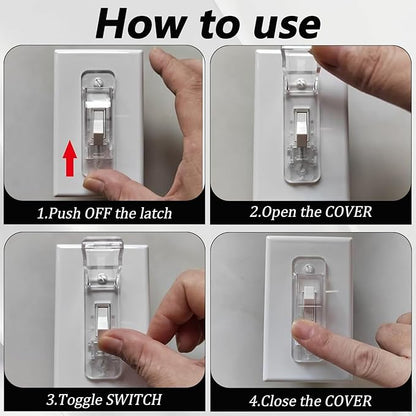 4 PCS Light Switch Cover Guard Child Proof Light Switch Guard Wall Switches Cover Toggle Switches Covers for Protects Your Lights from Being Accidentally Turned On or Off by Children and Adults
