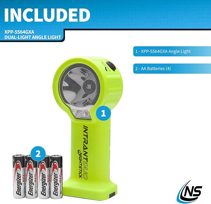 Nightstick XPP-5564 Intrant® Duo Intrinsically Safe Turbo Dual-Light Angle Light - 4 AA