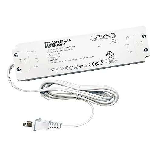 LED Driver 60W Constant Output Voltage: 24V DC, Open Circuit/Short Circuit/Overload/Overheat Protection, Triac Dimmable