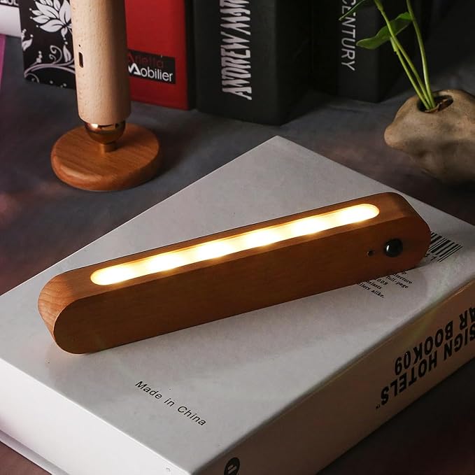 2 Pcs LED Motion Sensor Night Light Battery Operated Wall Light-USB Rechargeable Magnetic Light with Warm White Light for Kids Room Bathroom Cabinet Closet Hallway Comes