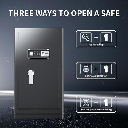 8.1 Cuft Large Home safe,Digital Security Fireproof Safe with Fireproof Waterproof Bag,Personal Document Safe with Programmable Keypad,Built-In Drawers and Removable Dividers for Money Documents