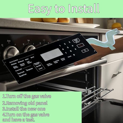 DG34-00043A Range Touch Control Panel, Replacement Touchpad Overlay for Stoves, Compatible with Models PD00051348, AP6244845, PS12086110, EAP12086110, NE59M4320SB/AA-00
