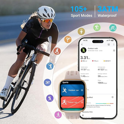 Smart Watches for Women Android iPhone (2 Bands), [1.85" AMOLED Screen] Smartwatch Fitness Tracker 3ATM Waterproof with Bluetooth Calls, AI Control, Heart Rate/SpO2/Sleep Monitor, 7 Days Battery