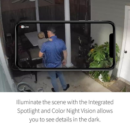 Arlo Essential Security Camera 2K |Outdoor - Indoor | 2nd Gen | Wireless with Spotlight, 2-Way Audio, Color Night Vision, Live Stream, Motion Activation, Real Time Notifications, Wide Angle - White