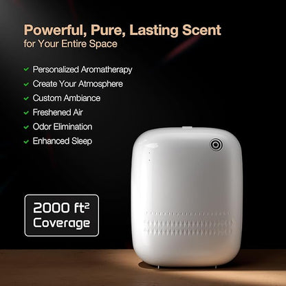 Airversa Waterless Essential Oil Diffuser for Home and Commercial Use, Up to 2000 sq ft 400 mL Capacity, Aromatherapy Scent Diffuser for Large Rooms, Smart Scent Air Machine, ANW-White