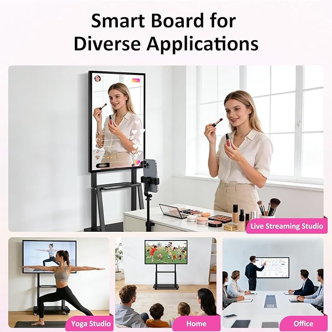 49" Smart Board, Electronic Interactive Smartboard for Classroom, Screen Mirroring, 8+64GB, Android iOS 14.0, Digital Whiteboard for Presention Annotation Live Streaming(Wall Mount Included)