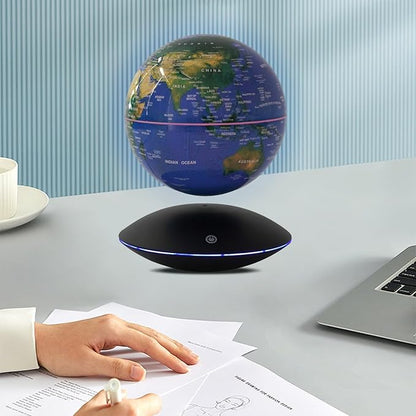 Magnetic Levitation Floating Globe, 6" World Geographic Globes Anti Gravity 360 Rotating World Map with LED Light for Homes, Schools, Offices