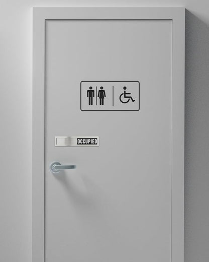 Stainless Steel Vacant/Occupied Privacy Sign for In Out Office Room Use, Vacant and Occupied Bathroom or Business Indicator Signs - Black & White Professional Design