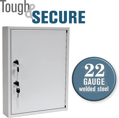 STEELMASTER by BankSupplies 60 Key Cabinet | Dual Lock Control Key Box | Welded 22 Gauge Steel Construction | Scratch Resistant | Write-On Key Tags for Easy Identification