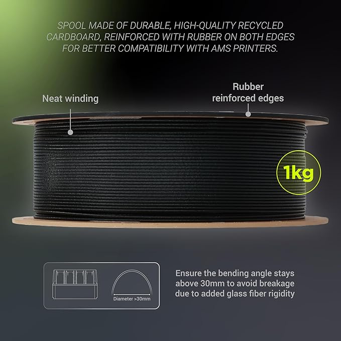 Polymaker Fiberon White PET-GF15 3D Printer Filament 1.75mm 1KG, 15% Glass Fiber Reinforced, High Strength & Heat Resistance, Ideal for Automotive, Industrial & Functional Parts, AMS Compatible