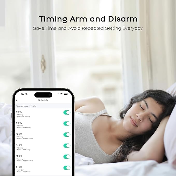 PGST Home Alarm System,Smart Home Security Systems with Instant Tuya App Alerts,8 Pieces Door Alarm Kits Siren Hub with Motion and Door Sensors,Remote,Work with Alexa for Villa,Apartment,Kids Safety