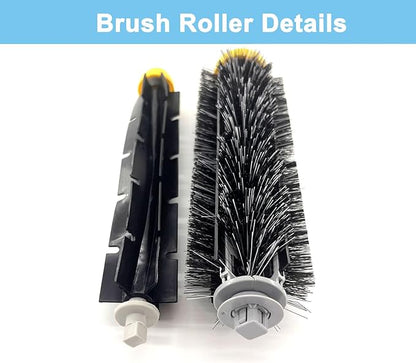 Roomba 676 Replacement Parts for iRobot Roomba 600 Series 676 694 675 692 695 677 671 655 645 690 680 660 650 620 614 & 500 Series 595 585 564 Robot Vacuum Cleaner, 2 Bristle & 2 Beater Brush