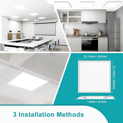 8 Pack 2x2 LED Flat Panel Light - 2x2 LED Flat Panel Light 5000K 4000K 3000K Selectable & 0-10v Dimmable, 20W 30W 40W 2x2 LED Drop Ceiling Light Troffer Lay in, 100-277Vac, ETL Listed