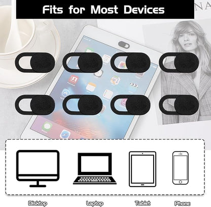 50 PCS Webcam Cover Slide, 0.023 Inch Ultra-Thin Universal Web Camera Cover for Laptop, Computer, Phone–Secure Privacy with Smooth-Sliding Camera Cover(Black)
