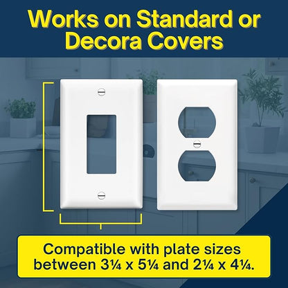 BeraTek Power Perch Wall Outlet Shelf with Cord Storage Strap - Declutter & Reclaim Counter Space - Top Uses: Charging Shelf, Echo Dot Stand, Apple HomePod Mini Wall Mount - White, 1-Pack