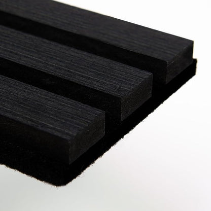 Sample Wood Salt Acoustic Wall Panels, Soundproof Wooden Wall Panels, 3D Fluted Sound Absorbing Panel, Matte Black, Sample Pack