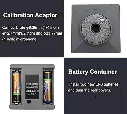 Class 2 Sound Calibrator, Sound Level Meter Calibrator, 94 dB & 114 dB, for 1", 1/2", 1/4" Microphones