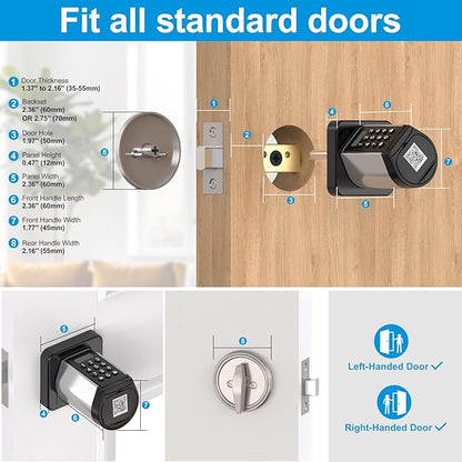 WELOCK Smart Deadbolt Lock, Keyless Entry Door Lock for Front Door, Security WiFi Deadbolt with Keypad, App Control, Anti-Peeking Password,Easy Installation for Bedroom,Home, Apartment,Hotel,Garage