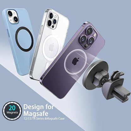 Car Vent Phone Mount - Magnetic Phone Holder for Car, Very Strong Magnet, Upgrade Twist Lock AC Mount, Compatible with MagSafe, iPhone, Galaxy, Pixel & Other Smartphones, 360 Adjustable