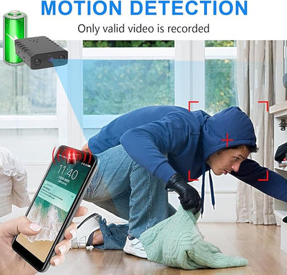 【Free 64G】 Smallest Wireless WiFi Battery Camera,HD1080P Concealed Coin Size Security Camera,Video Recording Live Feed for Night Vision,Motion Detection,Cloud Storage for Security with iOS Android